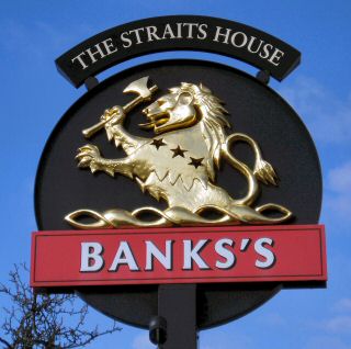 Straits House, pub sign