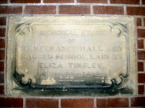 1862 Memorial stone - Temperance Hall and Ragged School