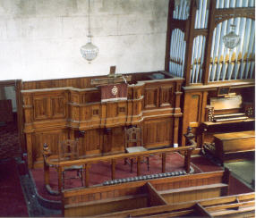 Pulpit & 1906 organ